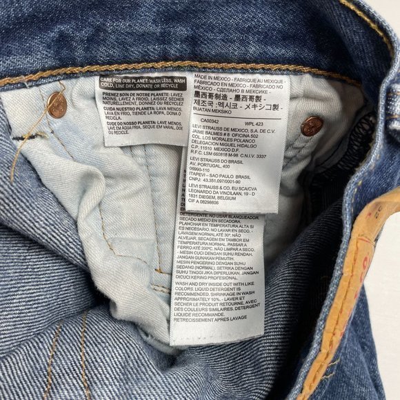 Mens Levi's 501 Button Fly Denim Tapered Leg Jeans 40x32 Actual 38x30 - Picture 7 of 8